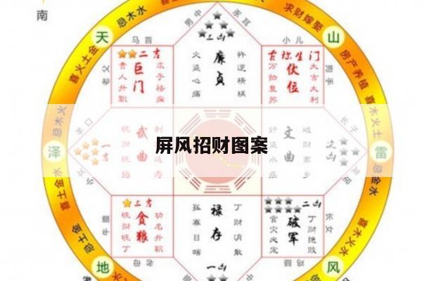 屏风招财图案